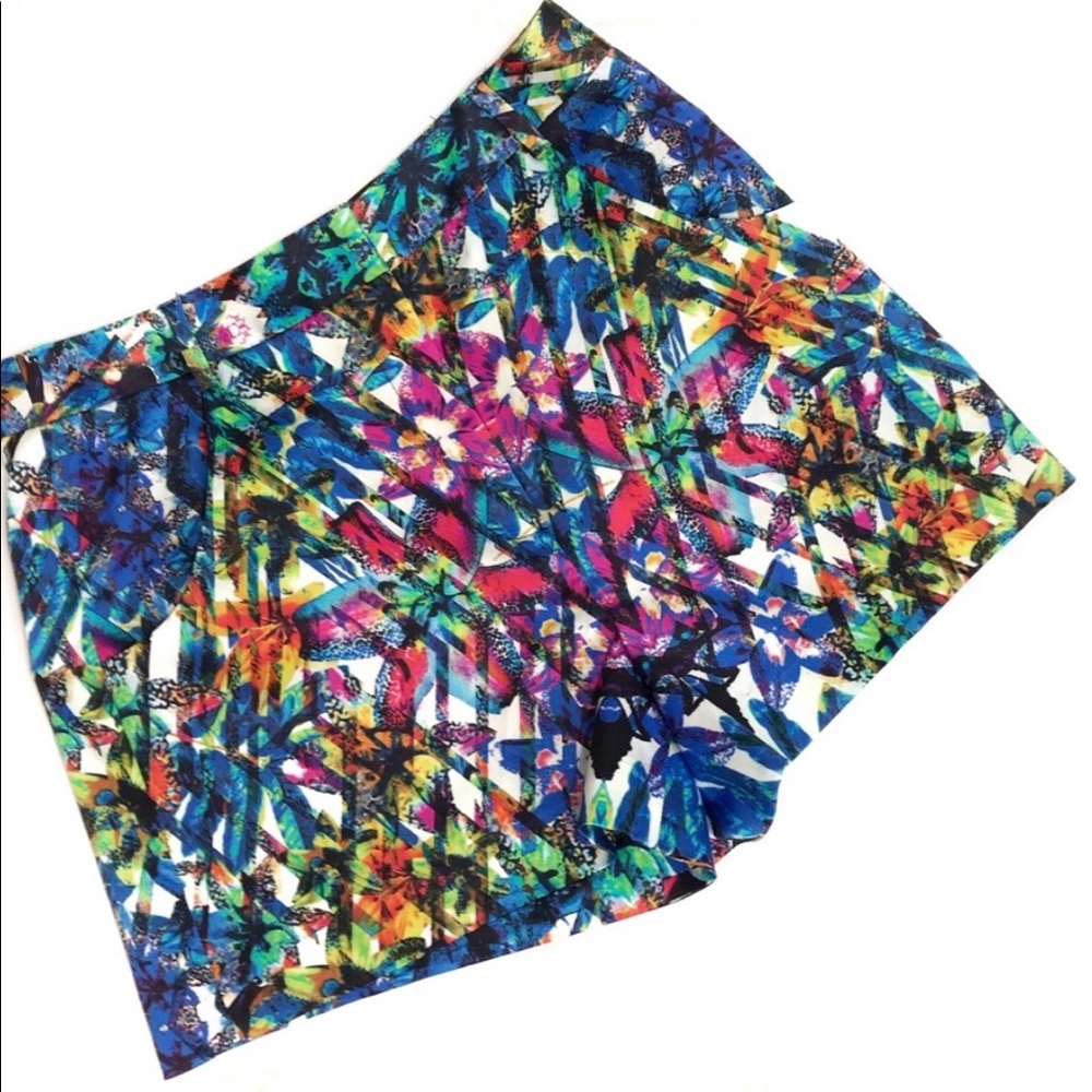 LNUC Milly high waist abstract floral shorts